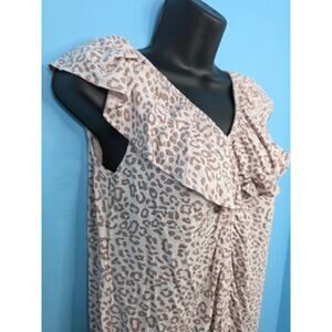 Kate Quinn XS 96% Bamboo Animal Print Top with Scrunch Front